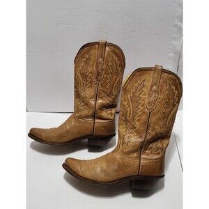 Women's Old West Canyon Tan Snip Pointed Toe Western Cowboy Boots Size 7.5